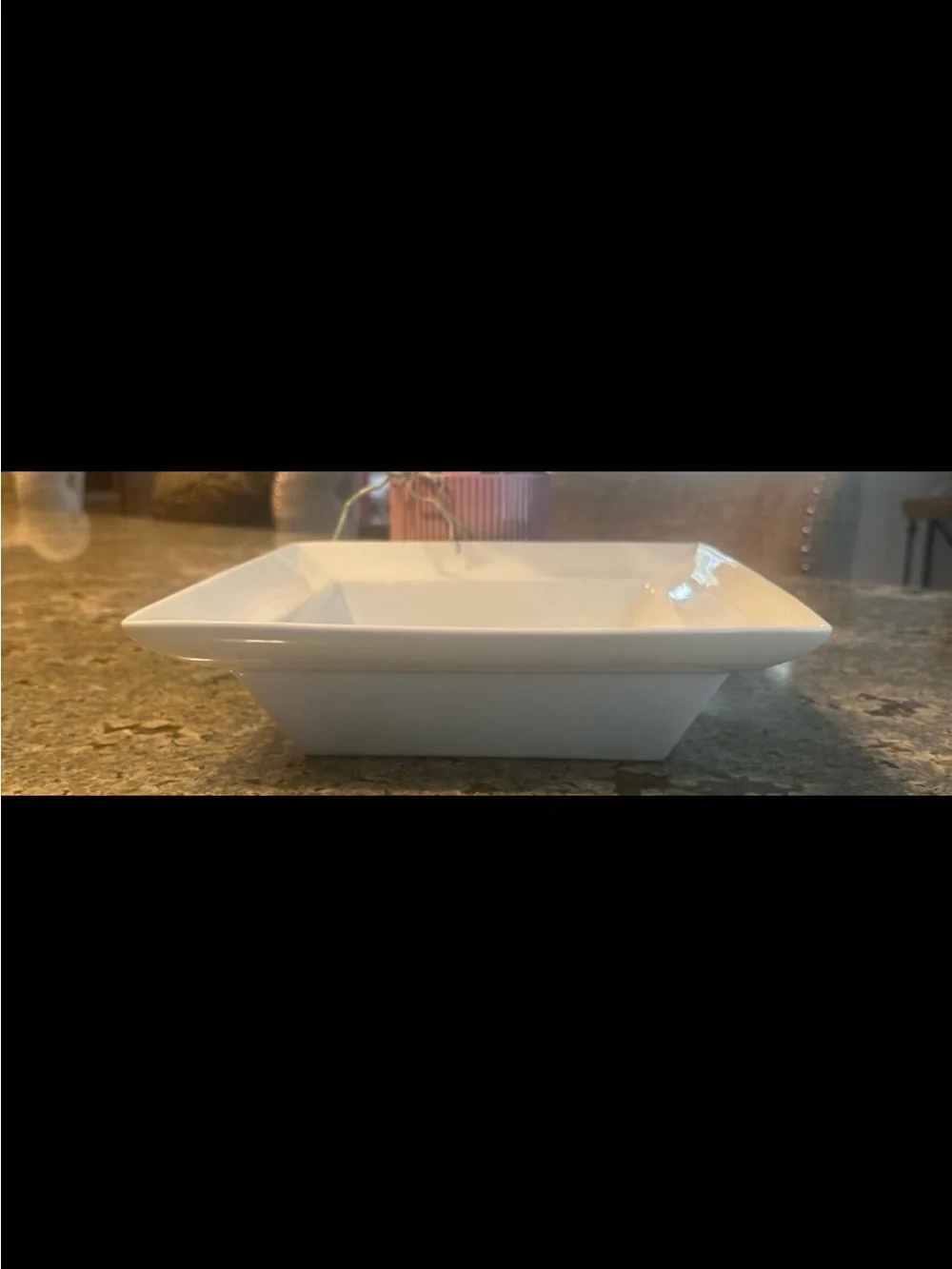 Pottery Barn Square Serving Fruit Bowl Display White Ceramic